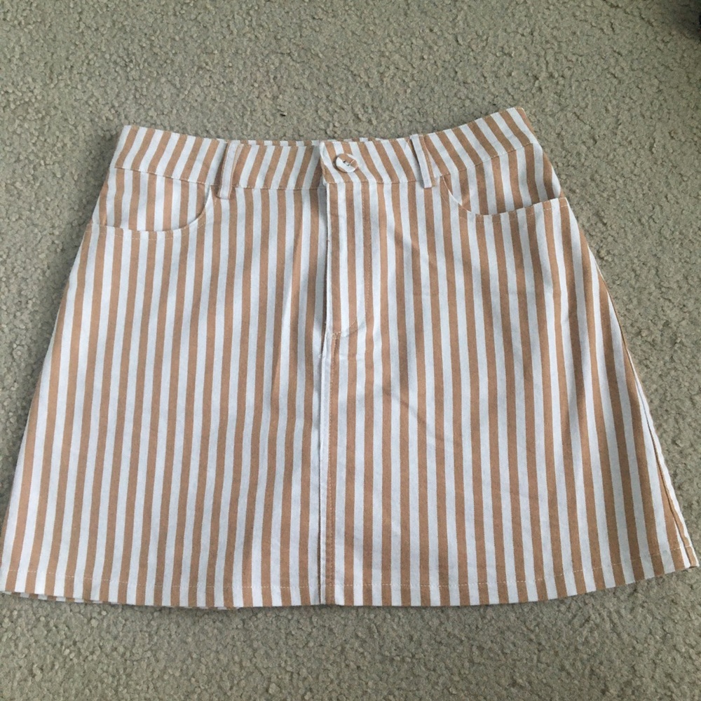 Forever 21 Tan Striped Skirt